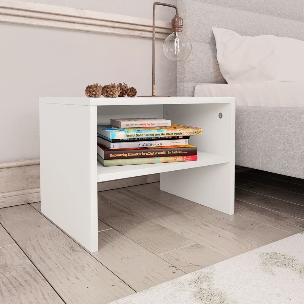 vidaXL Κομοδίνα 2 τεμ. Λευκά 40 x 30 x 30 εκ. από Επεξ. Ξύλο