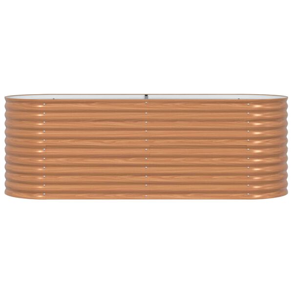 vidaXL Υπερυψωμένη Ζαρντινιέρα Καφέ 240 x 80 x 81 cm Ατσάλι