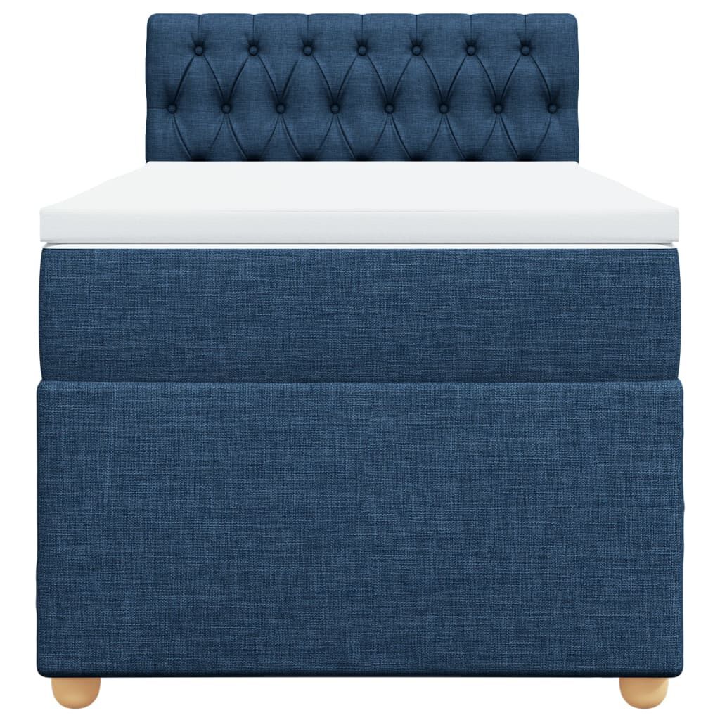 vidaXL Κρεβάτι Boxspring με Στρώμα Μπλε 80x200 εκ. Υφασμάτινο