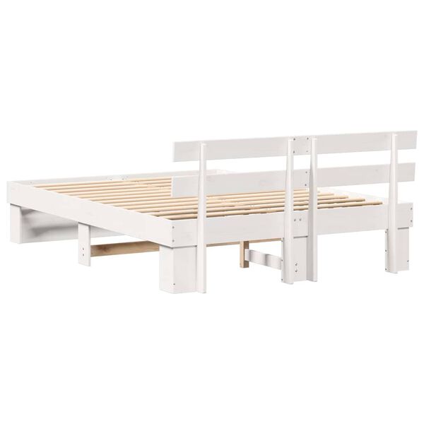 vidaXL Σκελετός Κρεβατιού Λευκό 140 x 200 cm Μασίφ ξύλο πεύκου