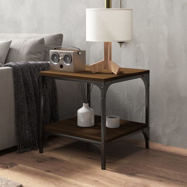 vidaXL Τραπεζάκι Σαλονιού Καφέ Δρυς 50x50x40 εκ. Επεξεργασμένο Ξύλο