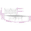 vidaXL Πλαίσιο Κρεβατιού με Κεφαλάρι Λευκό 120x190 εκ. Μεταλλικό