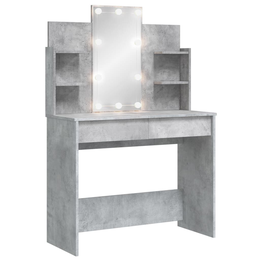 vidaXL Μπουντουάρ με LED Φώτα Γκρι Σκυροδέματος 96x40x142 εκ.