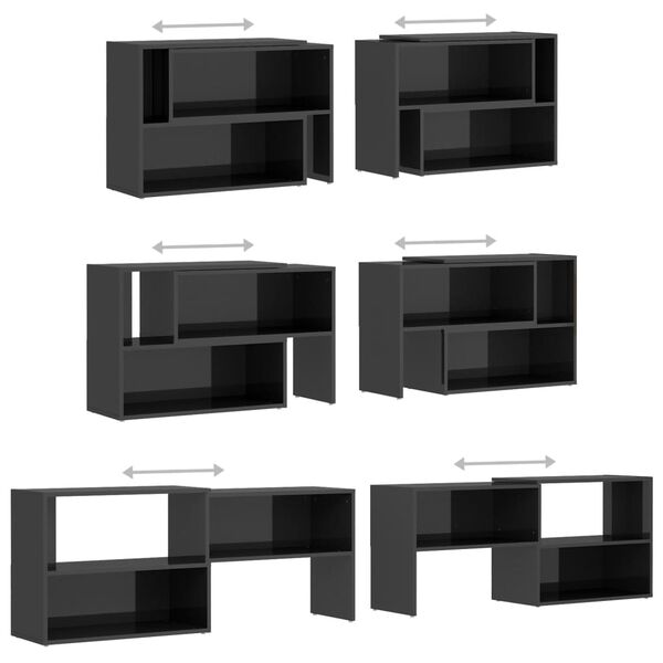 vidaXL Έπιπλο Τηλεόρασης Γυαλιστερό Γκρι 149x30x52 εκ. Επεξ. Ξύλο