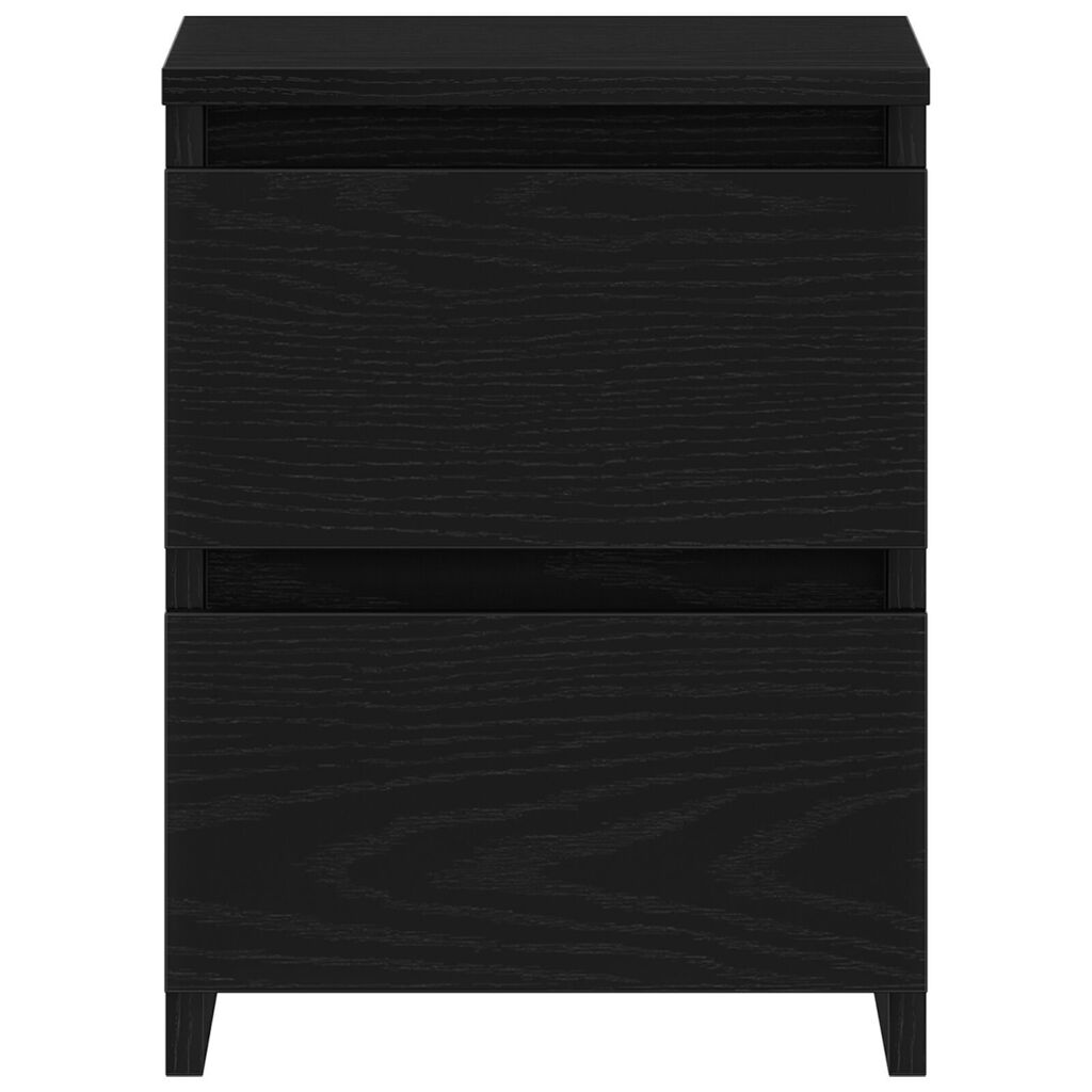 κομοδίνο vidaXL με συρτάρια Μαύρος Δρυς 30x30x40 εκ