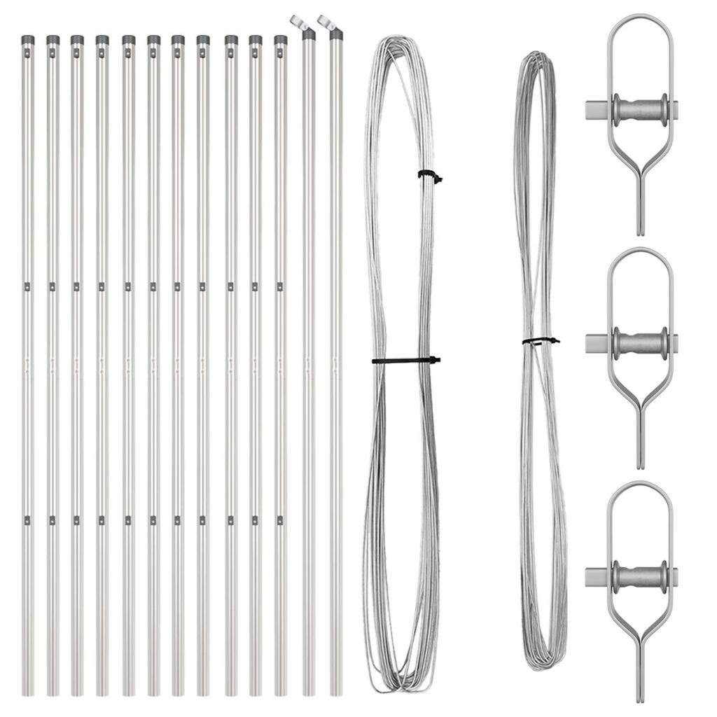 vidaXL Πό posts φράχτη 13 pcs Ασημί Ø32mm 170 εκ Γαλβανισμένος χάλυβας