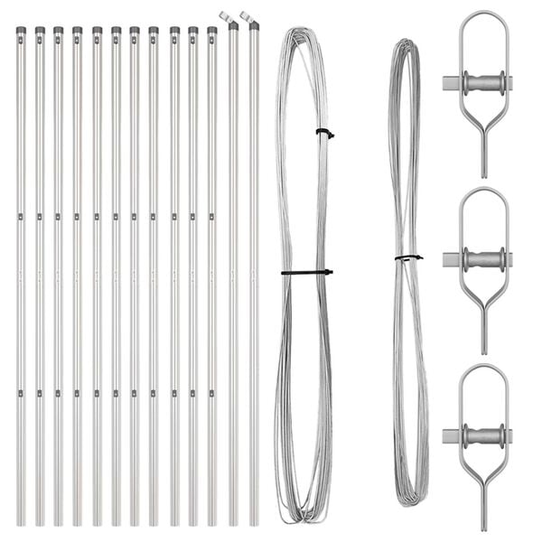 vidaXL Πό posts φράχτη 13 pcs Ασημί Ø32mm 170 εκ Γαλβανισμένος χάλυβας