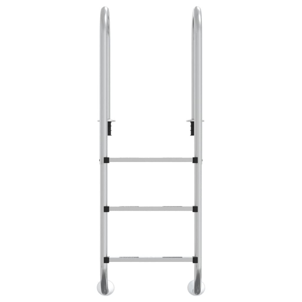 vidaXL Σκάλα Πισίνας 54 x 38 x 158 εκ. από Ανοξείδωτο Ατσάλι