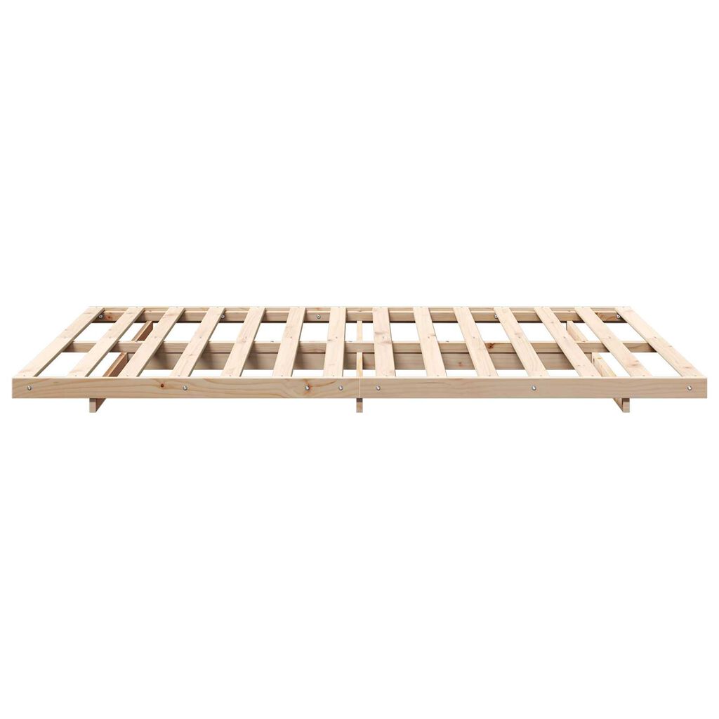 vidaXL Κρεβάτι δαπέδου Καφέ 160 x 210 cm Μασίφ ξύλο πεύκου