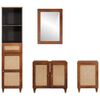 vidaXL Έπιπλα μπάνιου με συρτάρι Επιτοίχιο 4 pcs 38 x 33 x 160 εκ.