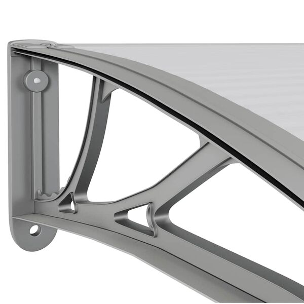 vidaXL Στέγαστρο Πόρτας Γκρι & Διαφανές 100 x 75 εκ. από Πολυκαρβονικό