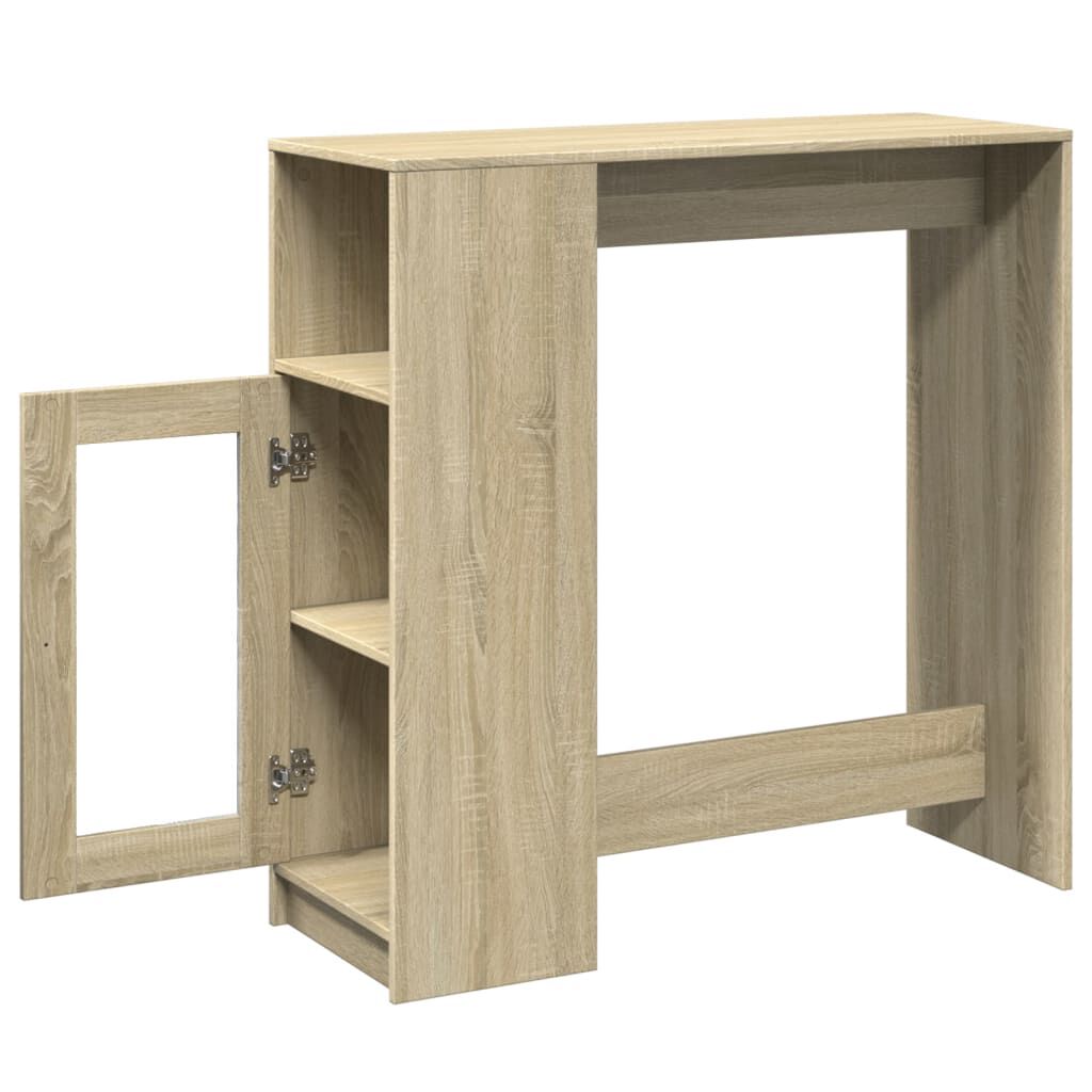 vidaXL Τραπέζι Μπαρ με Ράγες Sonoma Δρυς 101x40x103,5 εκ Επεξεργ. Ξύλο