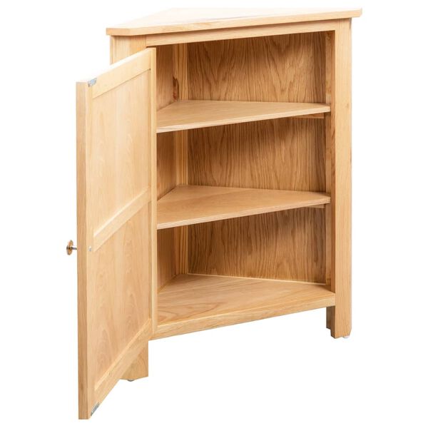 vidaXL Ντουλάπι Γωνιακό 59 x 45 x 80 εκ. από Μασίφ Ξύλο Δρυός