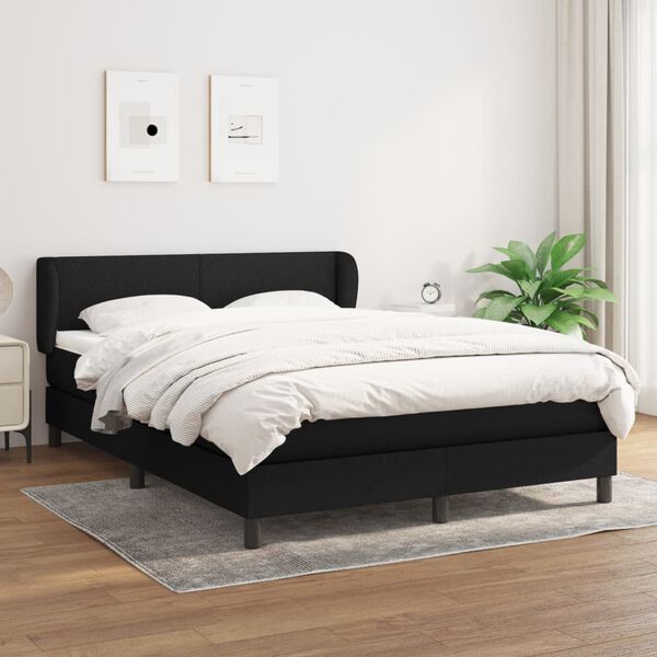vidaXL &Kappa;&rho;&epsilon;&beta;ά&tau;&iota; Boxspring &mu;&epsilon; &Sigma;&tau;&rho;ώ&mu;&alpha; &Mu;&alpha;ύ&rho;&omicron; 140x190 &epsilon;&kappa;. &Upsilon;&phi;&alpha;&sigma;&mu;ά&tau;&iota;&nu;&omicron;