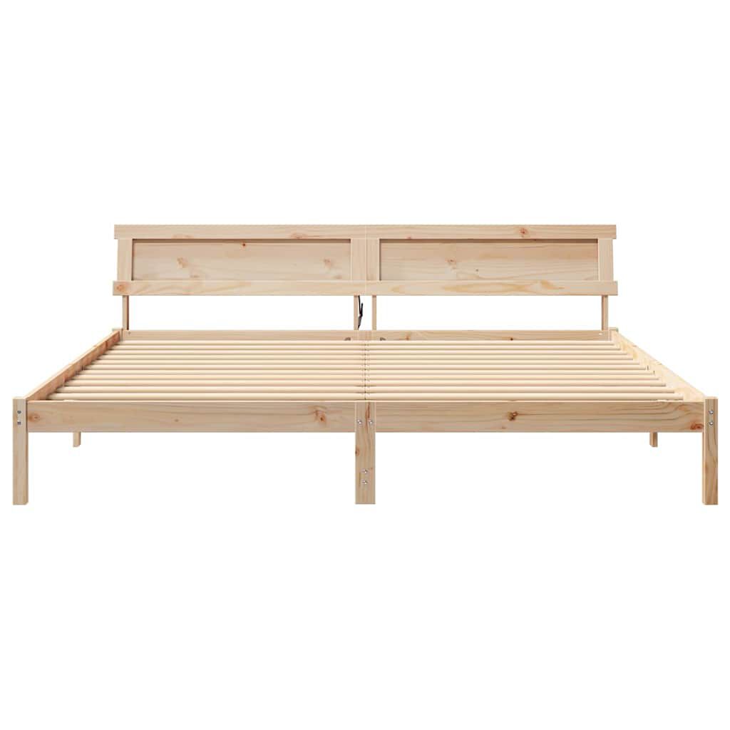 vidaXL Σκελετός Κρεβατιού Καφέ 180 x 200 cm Μασίφ ξύλο πεύκου