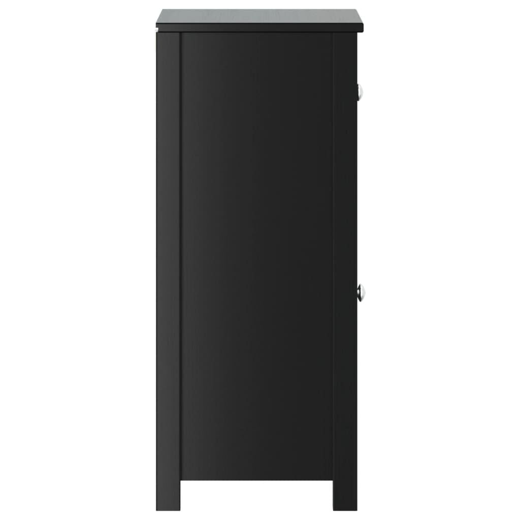 vidaXL Ντουλάπι Μπάνιου BERG Μαύρο 40 x 34 x 80 εκ. Μασίφ Ξύλο Πεύκου