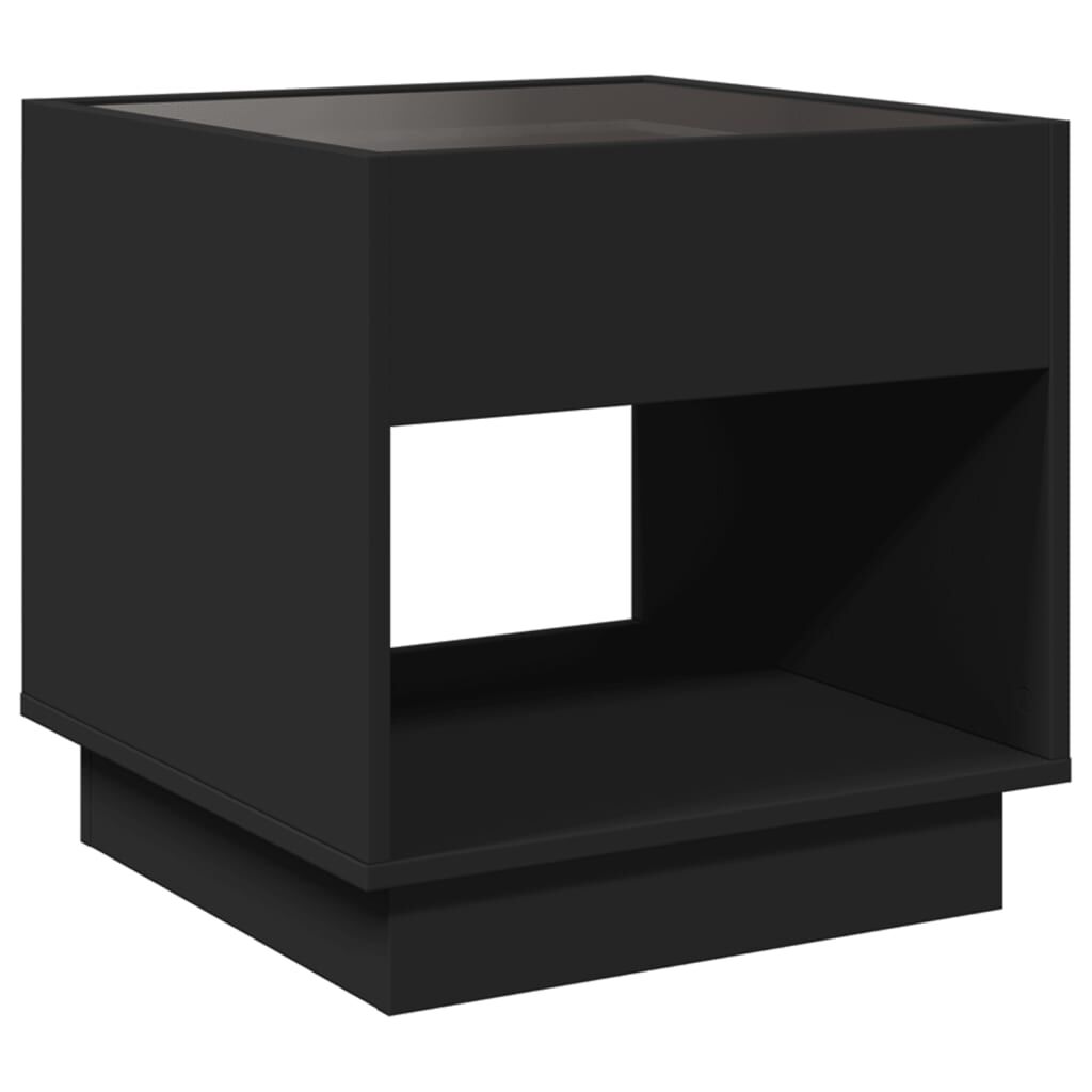 vidaXL Τραπεζάκι Σαλονιού Infinity LED Μαύρο 50x50x50 εκ.