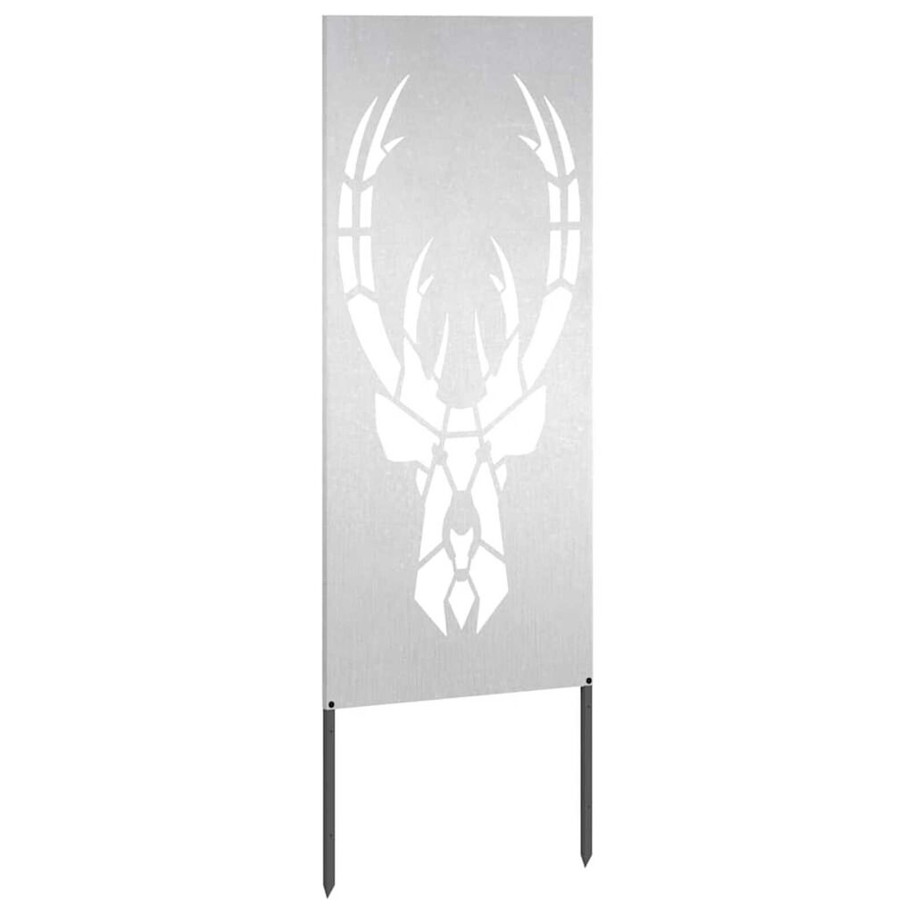 vidaXL Διακοσμητική Πλάκα Κήπου Ασημί 50 x 140 cm Ανοξείδωτο ατσάλι