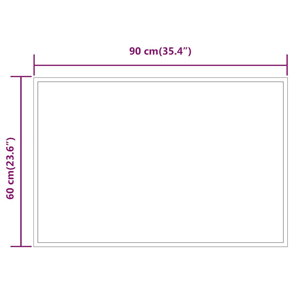 vidaXL Καθρέφτης Μπάνιου με LED 90x60 εκ.