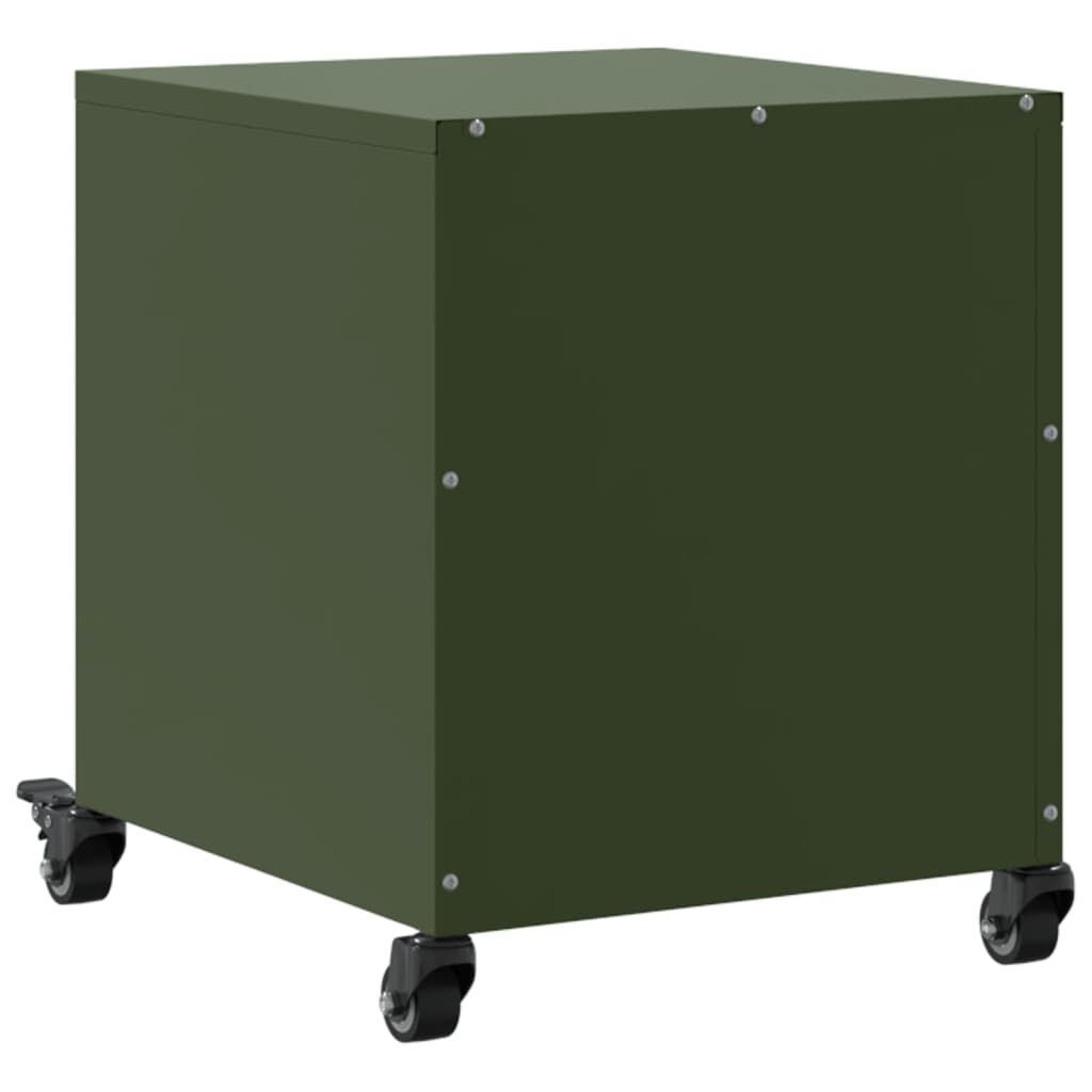 vidaXL Κομοδίνα 2 τεμ. Πράσινο Λαδί 36x39x43,5 εκ. από Χάλυβα