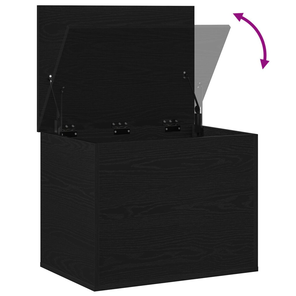 vidaXL Κουτί αποθήκευσης με καπάκι Μαύρη Δρυς 60x42x46 εκ. Κατασκευασμένο ξύλο