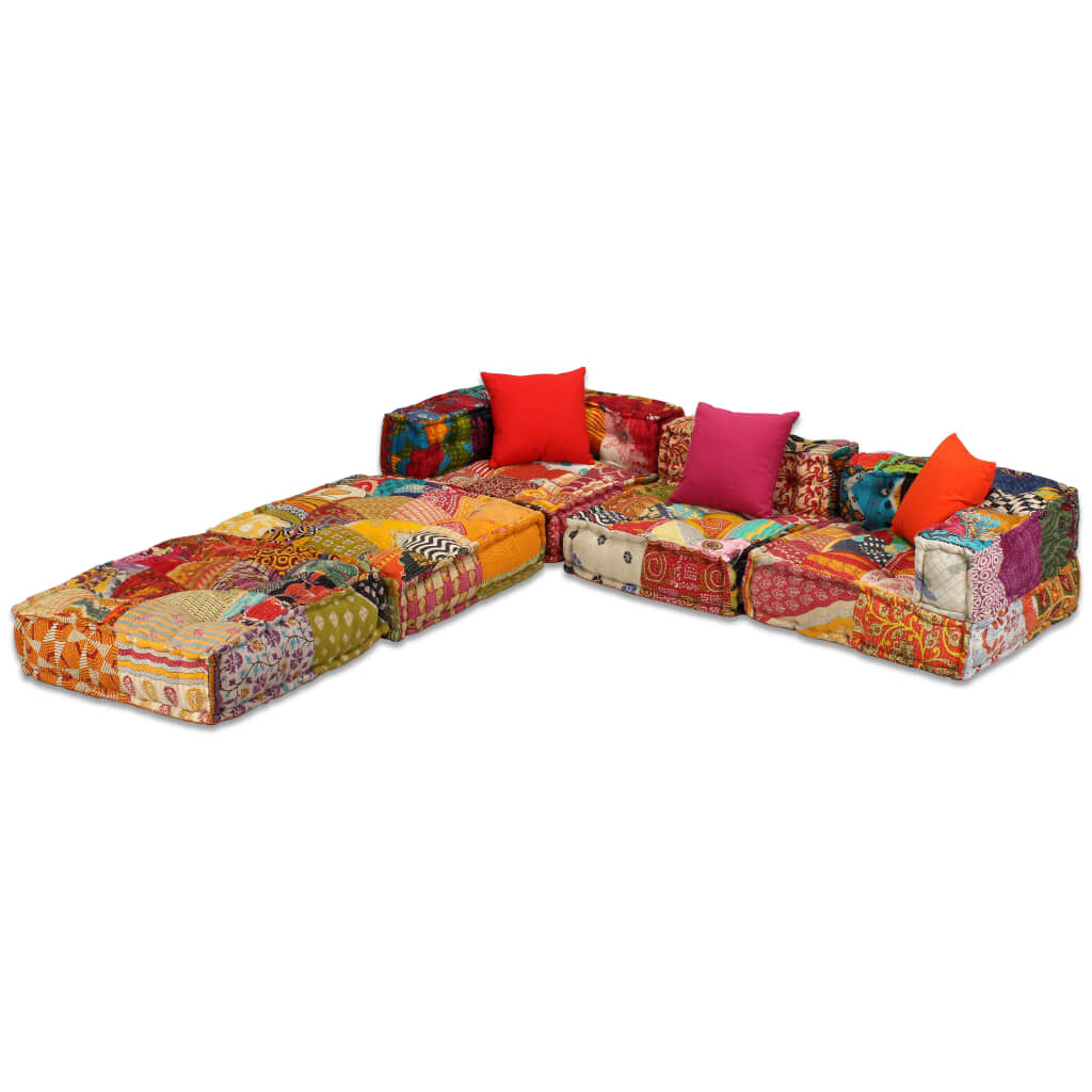 vidaXL Σετ Καναπέ 12 τεμ. Αρθρωτό Patchwork Υφασμάτινο