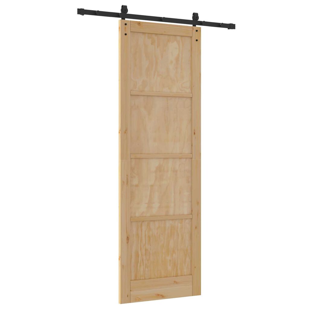 vidaXL Συρόμενη Πόρτα με Σετ Εξαρτημάτων 78x232 cm Μασίφ Ξύλο Πεύκου