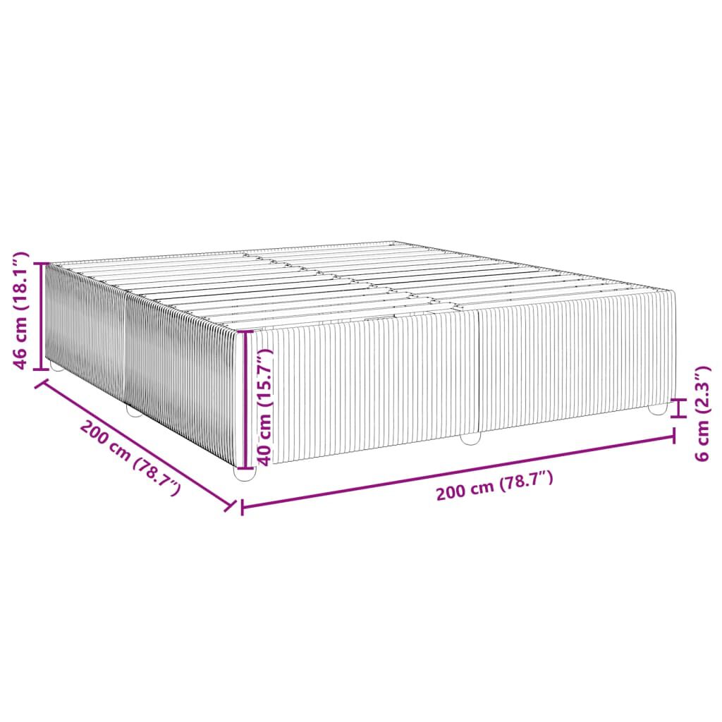 vidaXL Σκελετός Κρεβατιού Χωρίς Στρώμα Μπλε 200x200 εκ.Υφασμάτινο