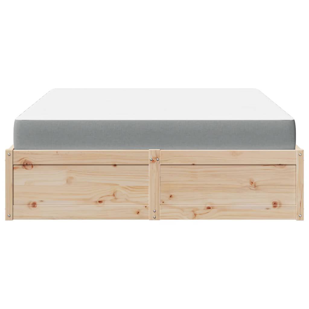 vidaXL Κρεβάτι με Στρώμα 140x200 εκ Μασίφ Ξύλο Πεύκου