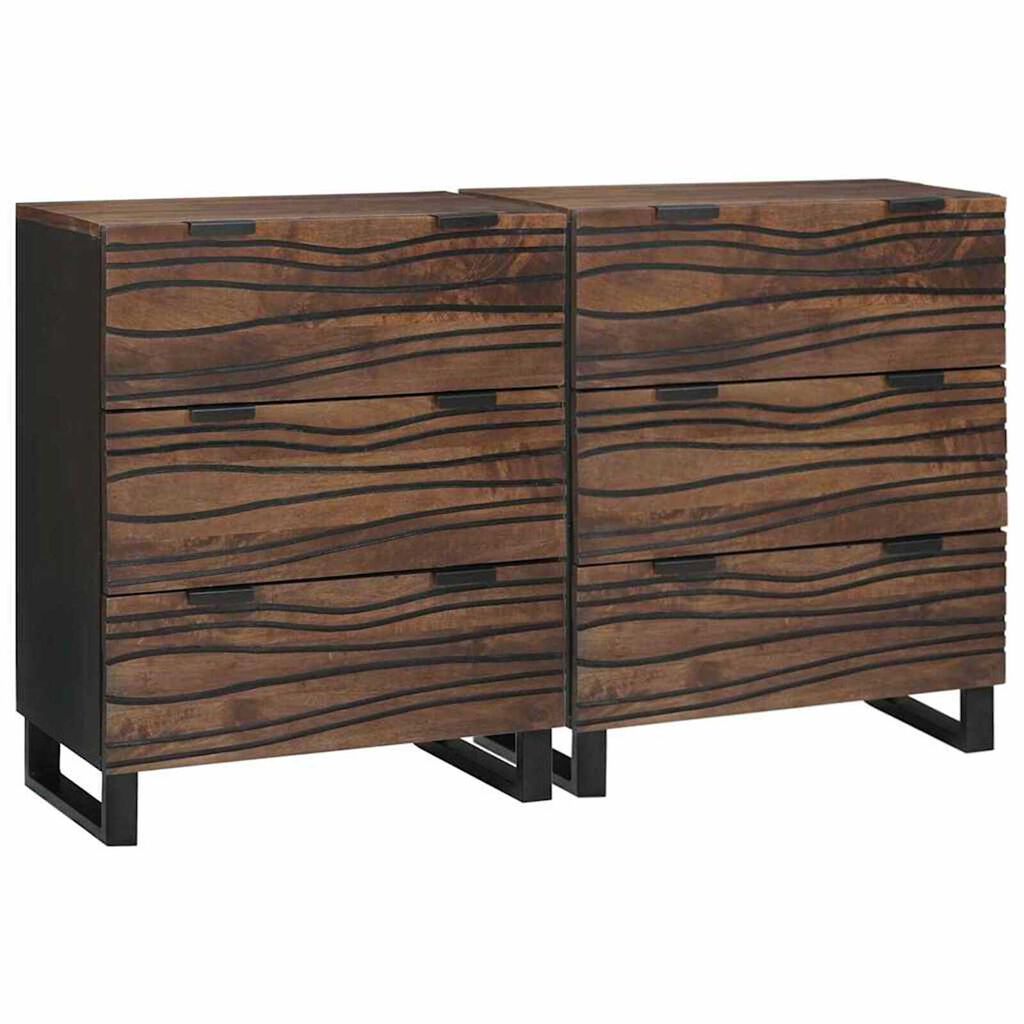 vidaXL Παραδοσιακά Πλευρικά Έπιπλα 2 pcs Καφέ 60 x 33.5 x 75 εκ.