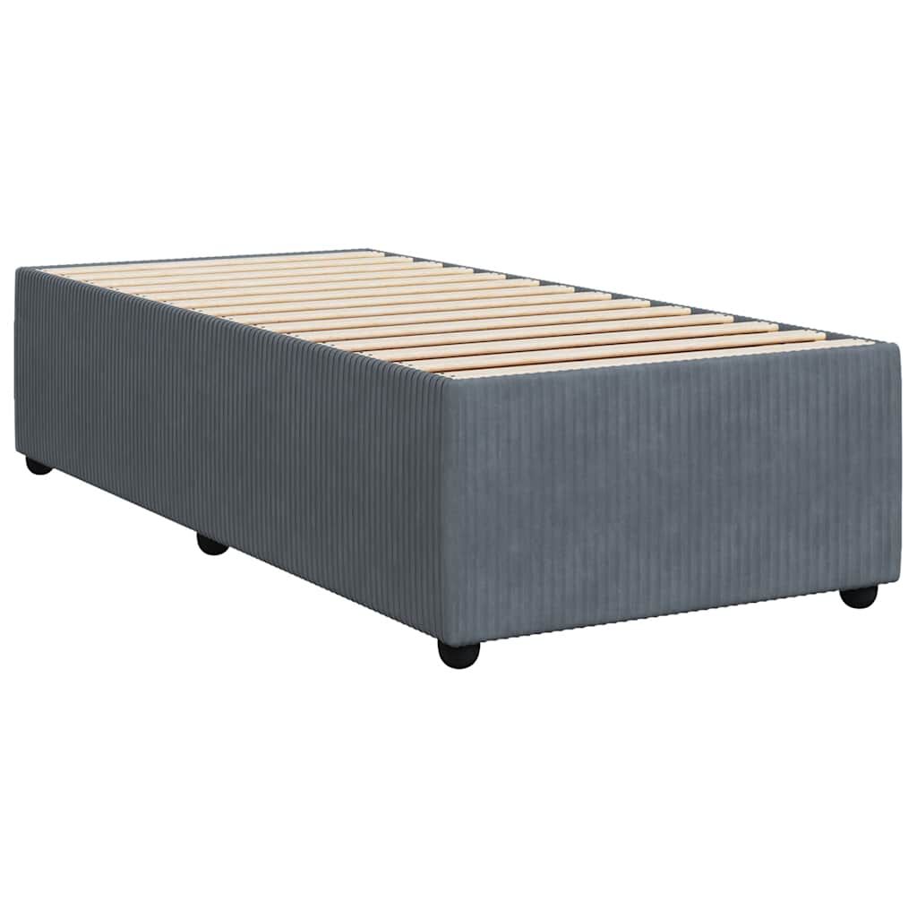 vidaXL Κρεβάτι Boxspring με Στρώμα Σκούρο Γκρι 80x200 εκ. Βελούδινο