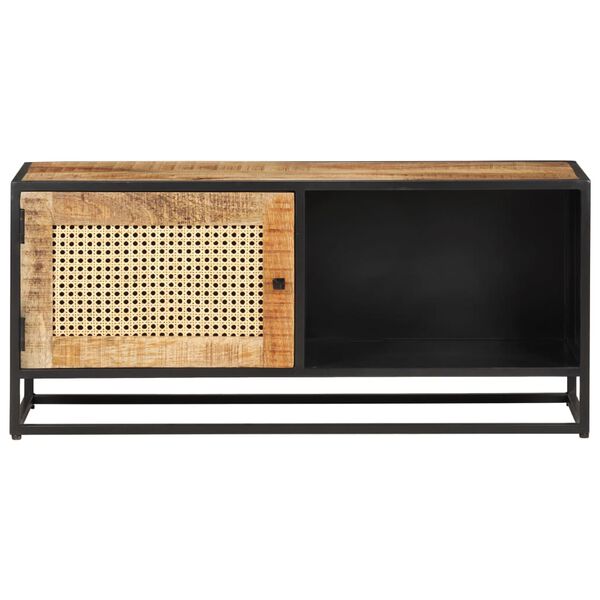 vidaXL Έπιπλο Τηλεόρασης 90x30x40εκ Ακατ. Μάνγκο/Φυσικό Ζαχαροκάλαμο