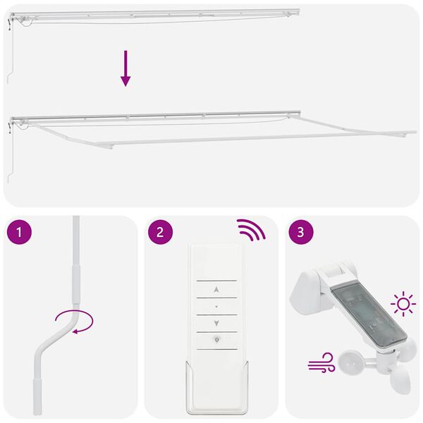 vidaXL Τέντα Πτυσσόμενη Αυτόματη με LED Καφέ 600x300 εκ.