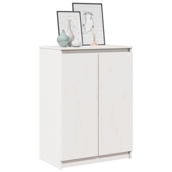 vidaXL Ντουλάπι Λευκό 60 x 36 x 84 εκ. από Μασίφ Ξύλο Πεύκου