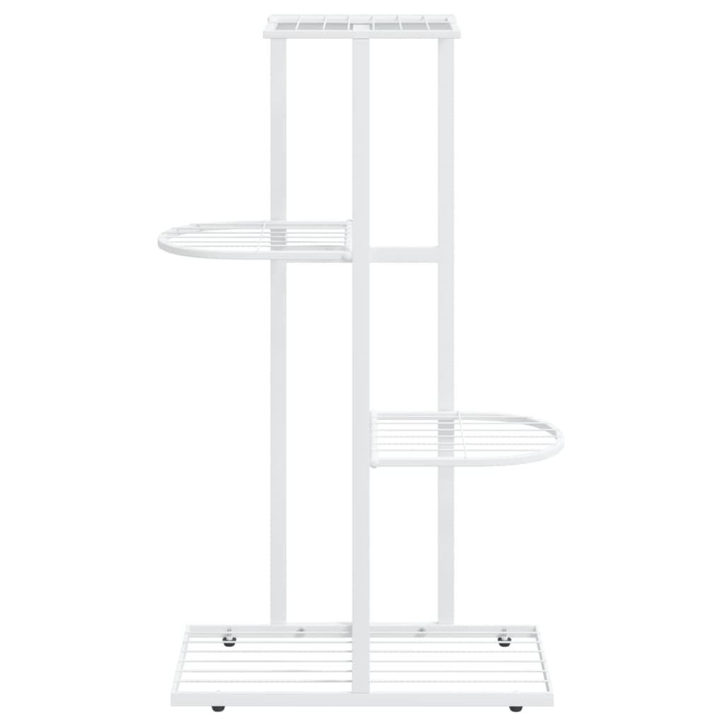 vidaXL Ανθοστήλη 4 Επιπέδων Λευκή 43 x 22 x 76 εκ. Μεταλλική