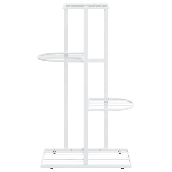 vidaXL Ανθοστήλη 4 Επιπέδων Λευκή 43 x 22 x 76 εκ. Μεταλλική
