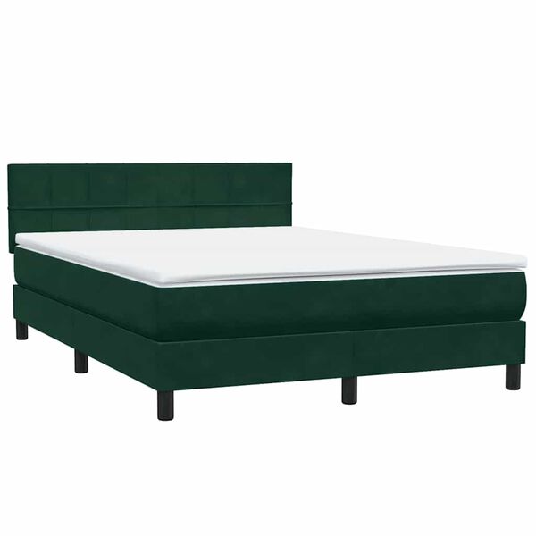 vidaXL &Kappa;&rho;&epsilon;&beta;ά&tau;&iota; Boxspring &mu;&epsilon; &Sigma;&tau;&rho;ώ&mu;&alpha; &Sigma;&kappa;&omicron;ύ&rho;&omicron; &Pi;&rho;ά&sigma;&iota;&nu;&omicron; 140x210&epsilon;&kappa;. &Beta;&epsilon;&lambda;&omicron;ύ&delta;&iota;&nu;&omicron;
