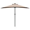 vidaXL Ομπρέλα Κήπου Taupe 294 x 150 x 223 εκ ύφασμα