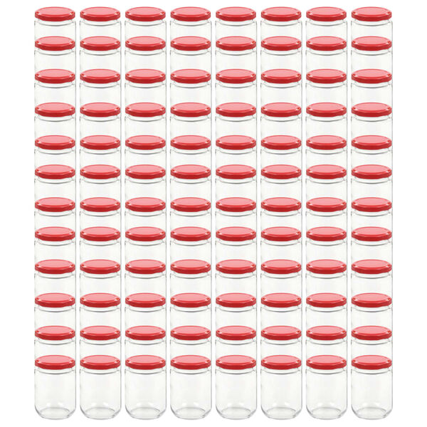 vidaXL Βάζα Μαρμελάδας 96 τεμ. 230 ml Γυάλινα με Κόκκινα Καπάκια