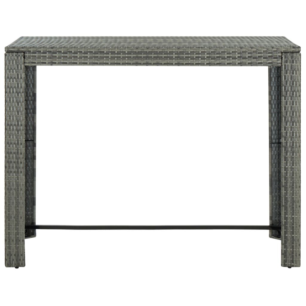vidaXL Τραπέζι Μπαρ Κήπου Γκρι 140,5x60,5x110,5 εκ. Συνθετικό Ρατάν