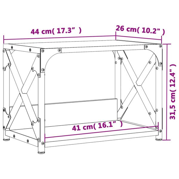 vidaXL Βάση Εκτυπωτή 2 Επιπέδων Καπνιστή Δρυς 44x26x31,5 εκ Επεξ. Ξύλο