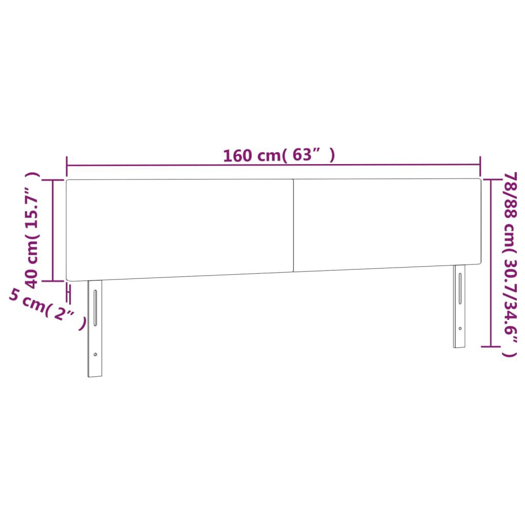 vidaXL Κεφαλάρια Κρεβατιού 2 τεμ. Ροζ 80 x 5 x 78/88 εκ. Βελούδινο