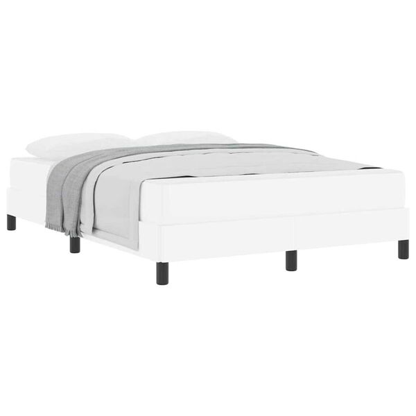 vidaXL Κρεβάτι Άλλο Καθαρό Λευκό 140 x 190 cm Τεχνητό δέρμα