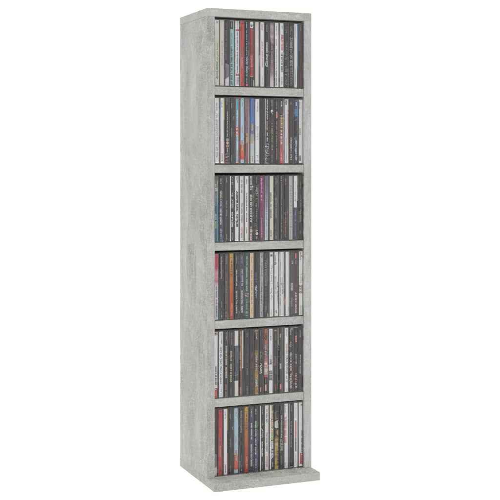 vidaXL Έπιπλο για CD Γκρι Σκυροδέματος 21x20x88 εκ. Επεξεργασμένο Ξύλο