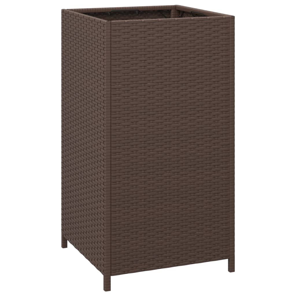 vidaXL Κάδος Απορριμάτων Καφέ 40 x 40 x 80 εκ. από Συνθετικό Ρατάν
