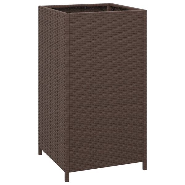 vidaXL Κάδος Απορριμάτων Καφέ 40 x 40 x 80 εκ. από Συνθετικό Ρατάν