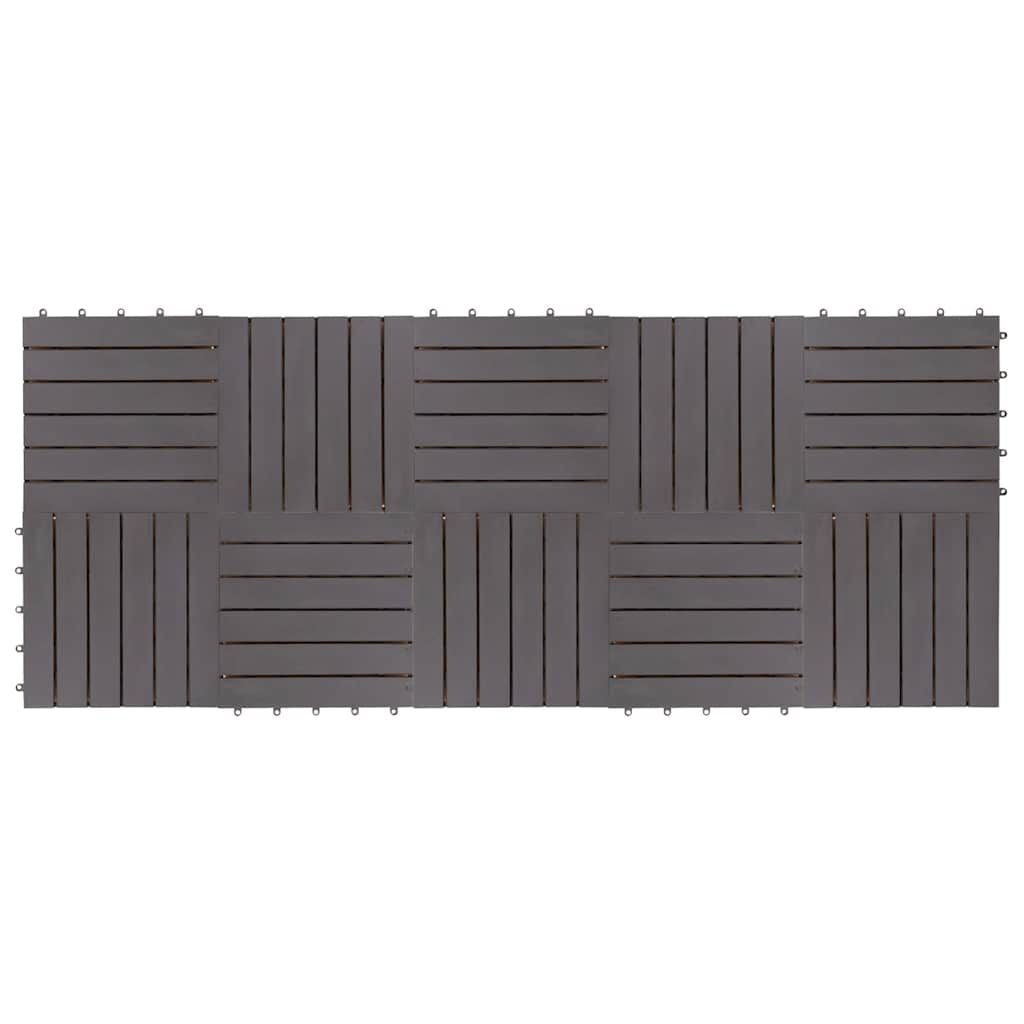 vidaXL Πλακάκια Deck 10 τεμ. Γκρι Πατίνα 30x30 εκ. Μασίφ Ξύλο Ακακίας