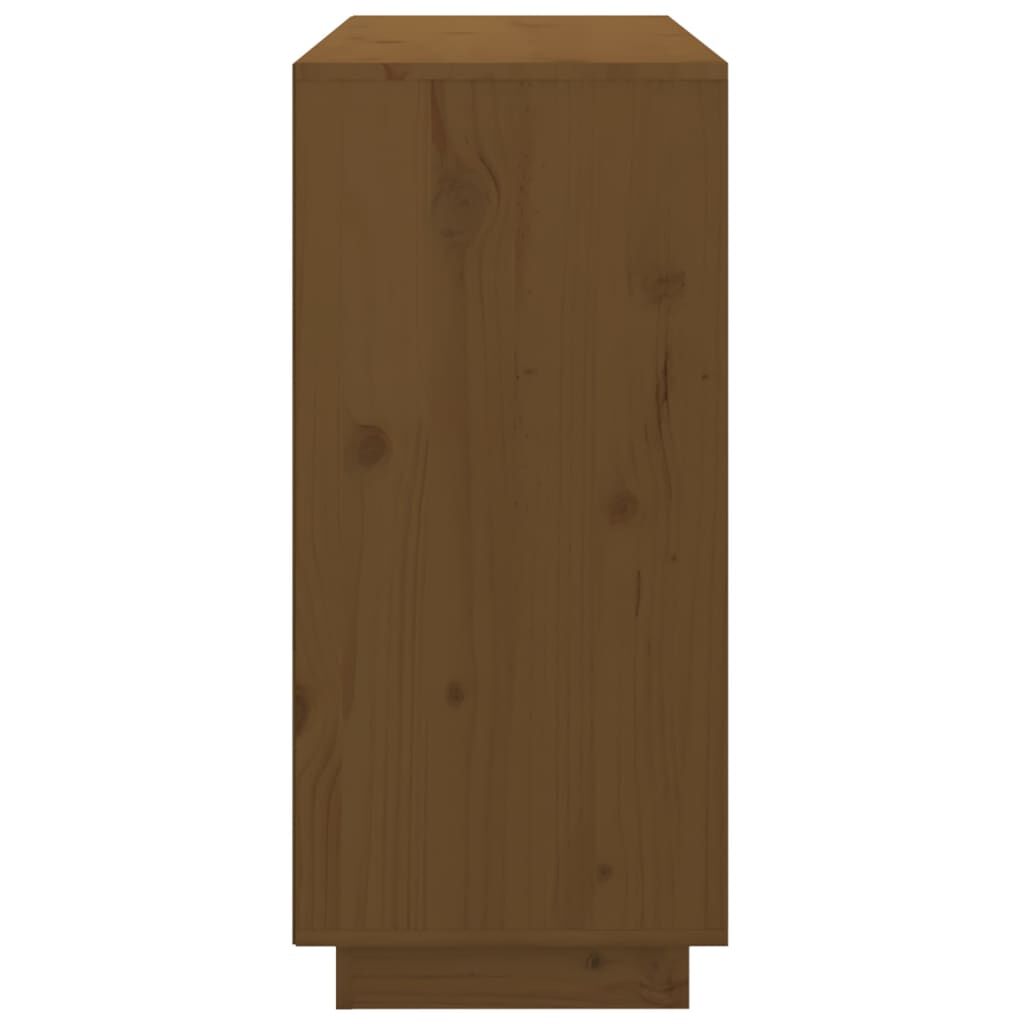 vidaXL Ντουλάπι Καφέ Μελί 111x34x75 εκ. από Μασίφ Ξύλο Πεύκου