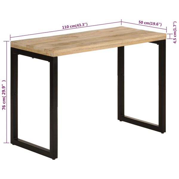 vidaXL Τραπεζαρία 110 x 50 x 76 εκ. από Μασίφ Ξύλο Μάνγκο