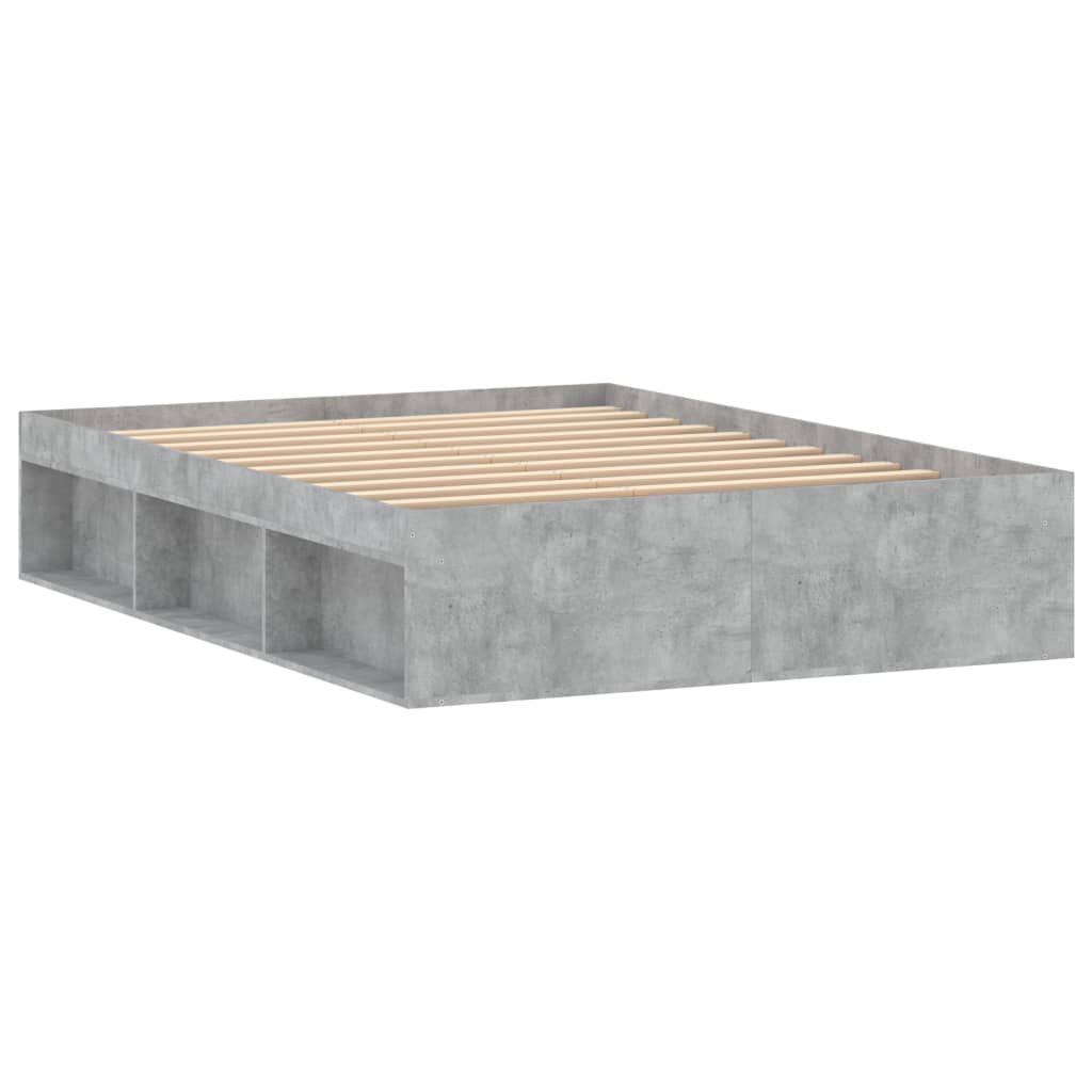 vidaXL Πλαίσιο Κρεβατιού Γκρι Σκυροδέματος 135x190 εκ. Double